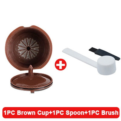 Reusable Coffee Capsule Filter Cup For Nescafe Dolce Gusto Refillable Caps Spoon Coffee Strainer Tea Basket Kitchen Accessory