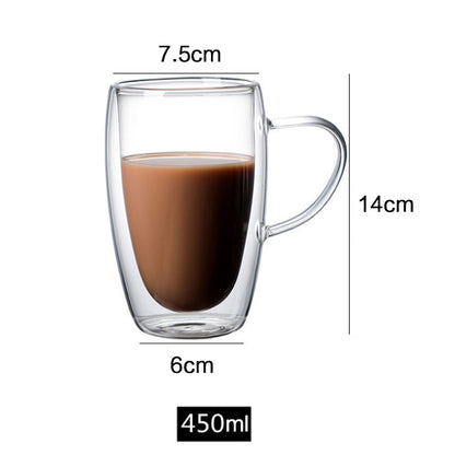 2pcs Double Bottom Wall Glass Coffee Cup Whiskey Tea Thermal Heat Resistant Cocktail Vodka Shot Wine Mug Drinkware Tumbler Set
